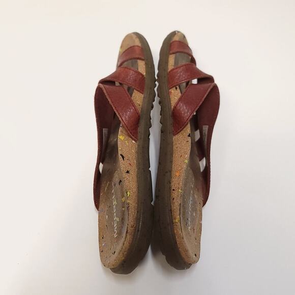 Merrell Sandal Size 7 Women's Nappa Valley Slide Cork Leather Rust Brown Sandals - Picture 7 of 12